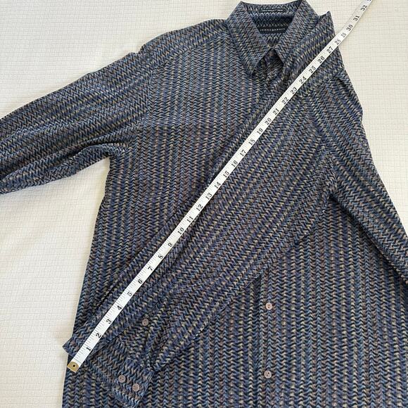 Vintage Jhane Barnes Geometric Pattern Men's Casual Button Down Shirt Size M - Picture 7 of 8